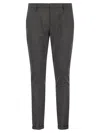 Dondup Cuffed Hem Stretch Cotton Trousers In Grey