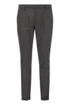Dondup Cuffed Hem Stretch Cotton Trousers In Grey