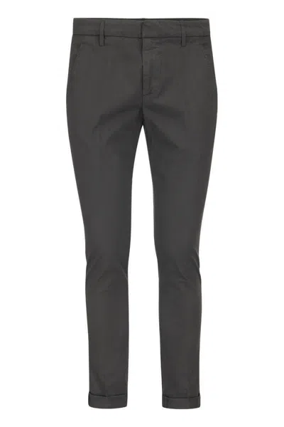Dondup Mid Rise Slim Fit Trousers In Black