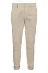 Dondup Gaubert Slim Trousers In Powder Light Gabardine