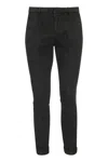 Dondup Slim Fit Trousers Belt Loops In Black