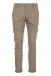 Dondup Mid-rise Straight Leg Trousers In Brown