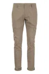 Dondup Mid-rise Straight Leg Trousers In Brown