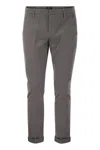 Dondup Mid-rise Slim-fit Tailored Trousers In Grey