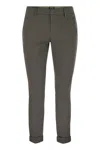 Dondup Gaubert Slim Fit Gabardine Trousers In Grey