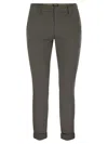 Dondup Gaubert Slim Fit Gabardine Trousers In Grey