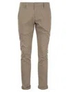 Dondup Mid-rise Straight Leg Trousers In Hazelnut