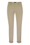 Dondup Gaubert Slim Fit Gabardine Trousers In Light Beige