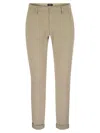 Dondup Gaubert Slim Fit Gabardine Trousers In Light Beige