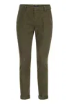 Dondup Pants Gaubert Chino Cotton Gabardine Bottom 17 In Olive Green