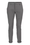 Dondup Mid-rise Slim-fit Tailored Trousers In Grey