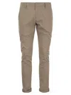 Dondup Mid-rise Straight Leg Trousers In Stone