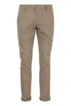 Dondup Mid-rise Straight Leg Trousers In Neutral