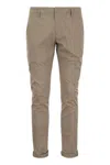 Dondup Mid-rise Straight Leg Trousers In Brown