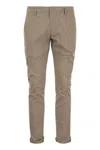 Dondup Mid-rise Straight Leg Trousers In Brown