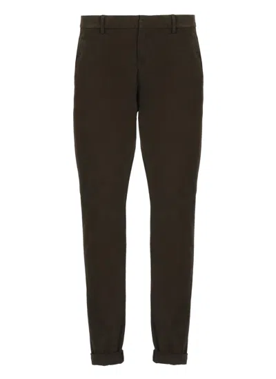 DONDUP GAUBERT BROWN TROUSERS INSTRETCH COTTON