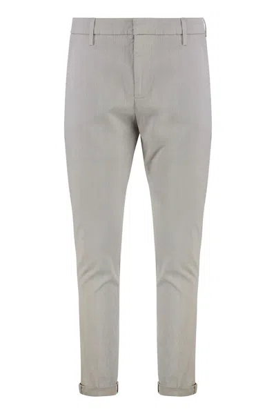 Dondup Gaubert Cotton Blend Trousers In Gray