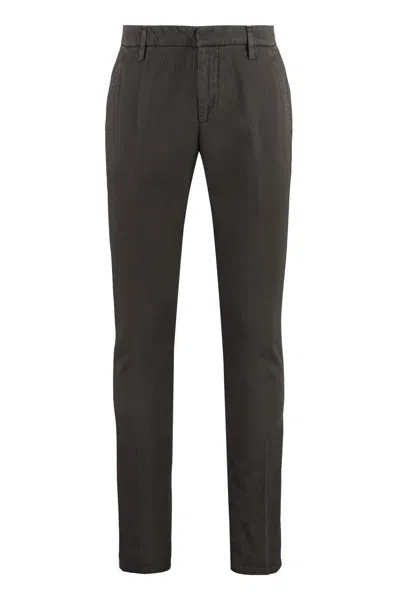 Dondup Gaubert Cotton Chino Trousers In Brown
