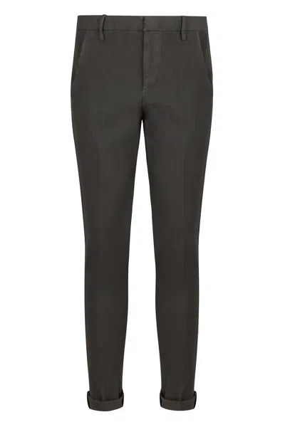 Dondup Gaubert Cotton Chino Trousers In Grey