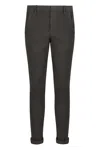 Dondup Logo Cotton Trousers In Grey