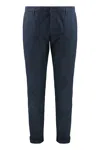 Dondup Gaubert Cotton Trousers With Roll-up Ankle Cuffs In Blue