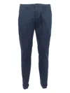 Dondup Straight Leg Trousers With Back And Side Pockets In Blue