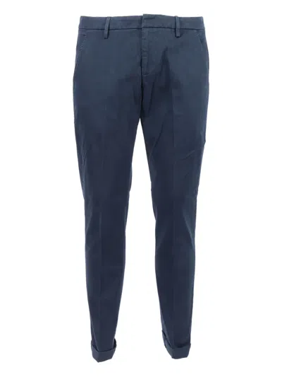 Dondup Gaubert Trousers Tailored Belt Loops Back Pockets In Blue