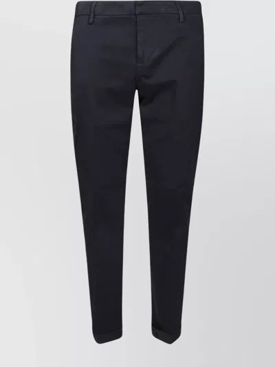 Dondup Gaubert Gabardine Trousers With Belt Loops In Black