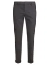 Dondup Logo Cotton Trousers In Grey