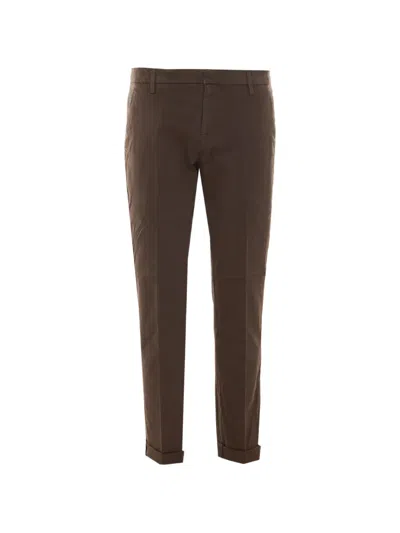 Dondup Casual Trousers With Pockets And Cuffs In Brown