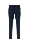 Dondup Trousers With Cuffed Hem And Front Crease In Blue