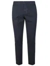 Dondup Straight Leg Trousers Rolled Cuffs In Black