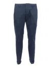 Dondup Gaubert Slim-fit In Gabardina Stretch Mano Calda Tinto In Capo Trousers In Blue