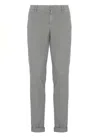 Dondup Straight Leg Trousers Rolled Cuffs In Gray