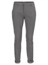 Dondup Mid-rise Slim-fit Tailored Trousers In Grey