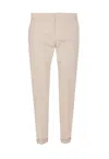 Dondup Trousers With Back Pockets And Button Detail In Neutral