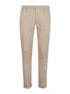 Dondup Gaubert Slim Trousers In Powder Light Gabardine In White