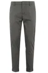 Dondup Gaubert Trousers In Wool Canvas In Grigioverde Scuro