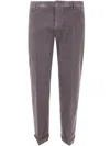 Dondup Corduroy Cuffed Trousers In Gray