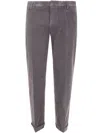 Dondup Corduroy Cuffed Trousers In Gray