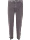 Dondup Corduroy Cuffed Trousers In Gray