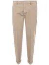 Dondup Cuffed Trousers With Belt Loops And Pockets In Neutral