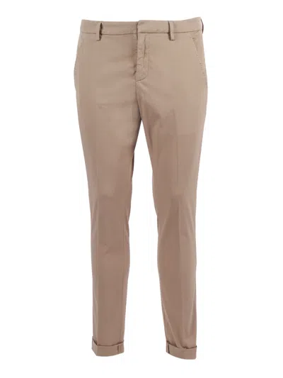 Dondup Gaubert Slim Fit Cuffed Straight-leg Pants In Brown