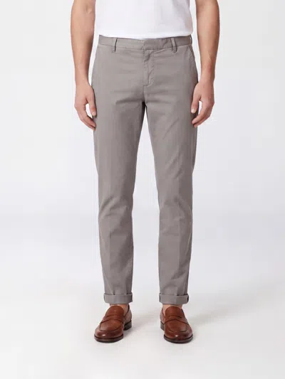 Dondup Gaubert Slim Fit Mid-rise Velvet Chino Trousers In Gray