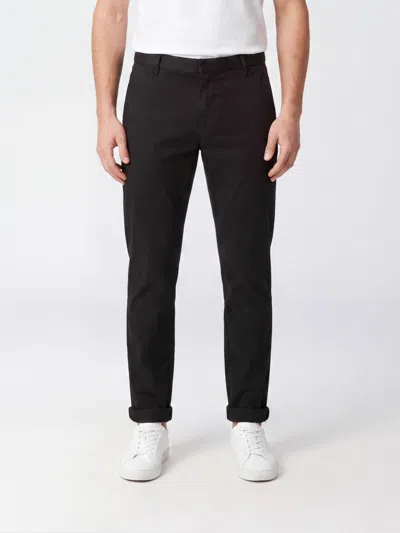 Dondup Gaubert Slim Fit Mid-rise Velvet Chino Trousers In Black