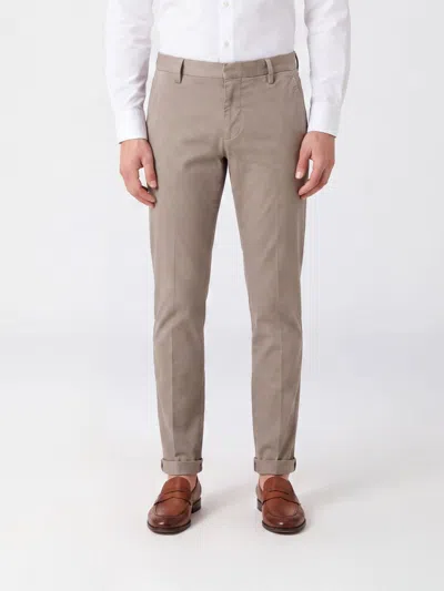 Dondup Gaubert Slim Fit Mid-rise Velvet Chino Trousers In Brown