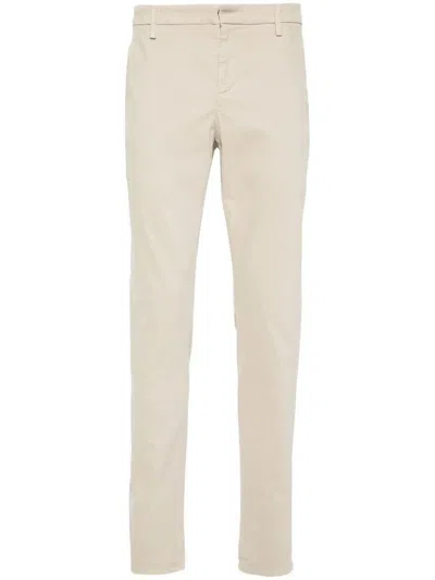 Dondup Gaubert Low-waist Slim-fit Trousers In Beige