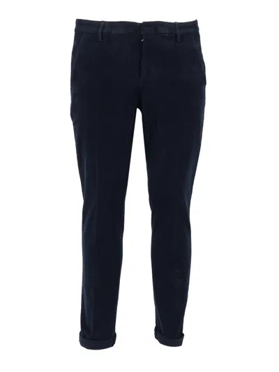 Dondup Gaubert Slim Stretch Velvet Trousers In Blue