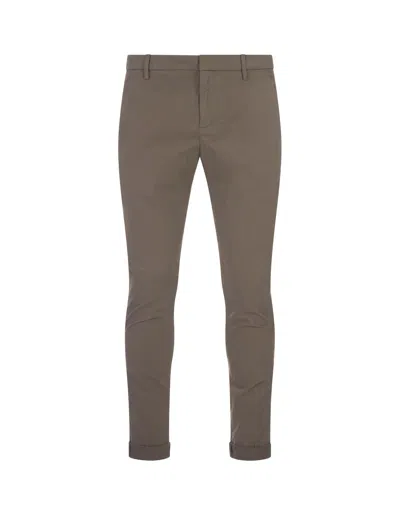 Dondup Gaubert Slim Trousers In Bran Light Gabardine In Tortora