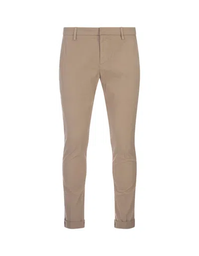 DONDUP GAUBERT SLIM TROUSERS IN HAZELNUT LIGHT GABARDINE